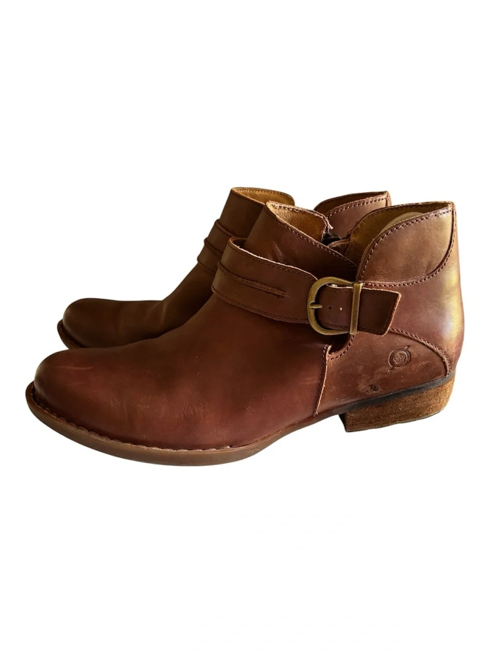 Born Women’s Brown Leather Ankle Boots - Size 11M Kati Brown Cuero